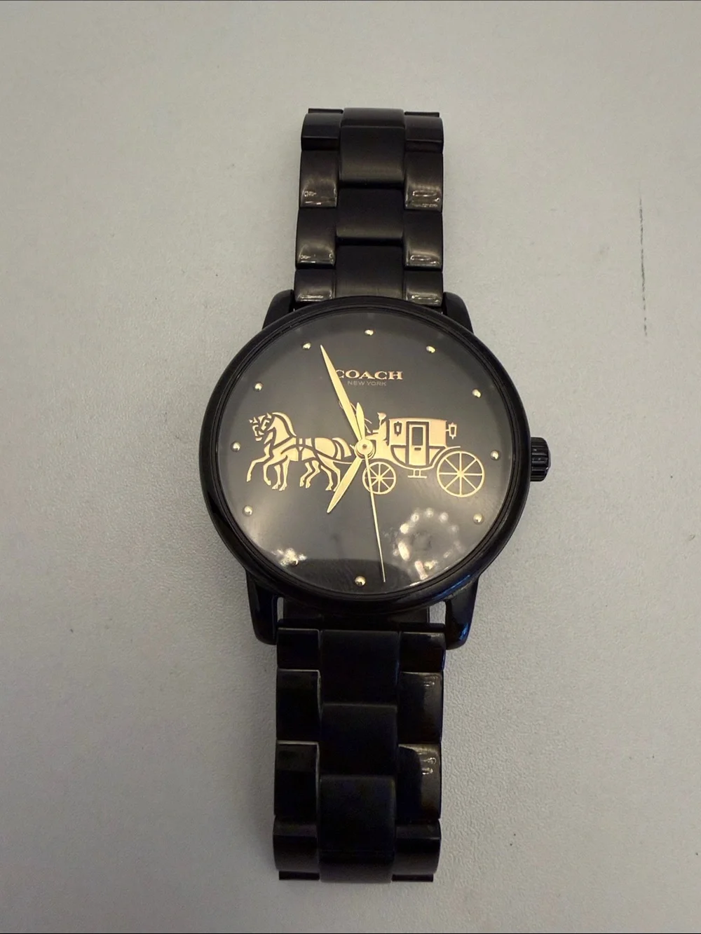 Coach Black and Gold Men's Signature Coach Watch NEEDS BATTERY